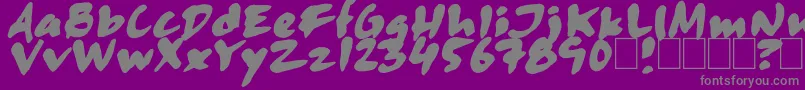 Skitsercartoon-Schriftart – Graue Schriften auf violettem Hintergrund