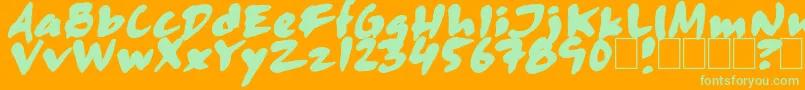 Skitsercartoon Font – Green Fonts on Orange Background