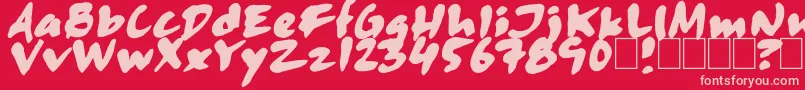 Skitsercartoon Font – Pink Fonts on Red Background