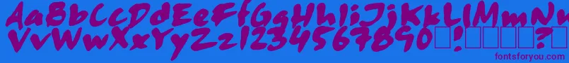 Skitsercartoon Font – Purple Fonts on Blue Background