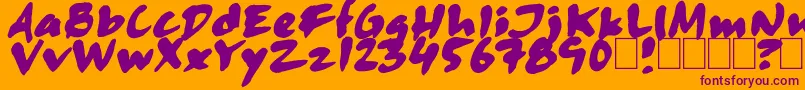 Skitsercartoon Font – Purple Fonts on Orange Background