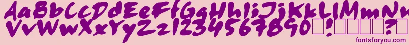 Skitsercartoon Font – Purple Fonts on Pink Background