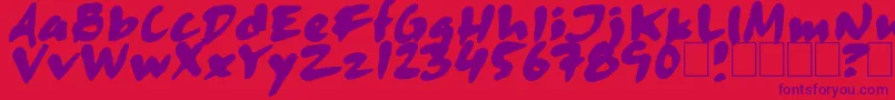 Skitsercartoon Font – Purple Fonts on Red Background