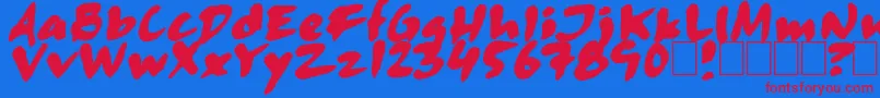 Skitsercartoon Font – Red Fonts on Blue Background