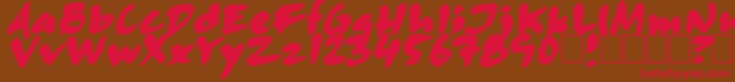 Skitsercartoon Font – Red Fonts on Brown Background