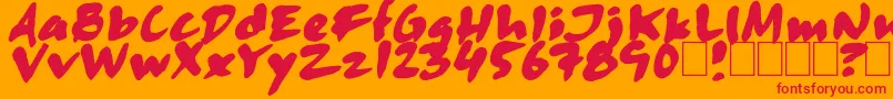 Skitsercartoon Font – Red Fonts on Orange Background