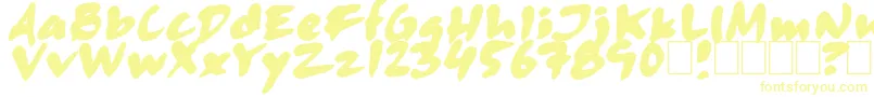 Skitsercartoon Font – Yellow Fonts on White Background