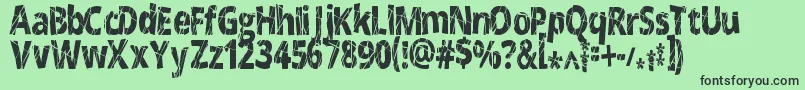 Czcionka CrackedNarrow – czarne czcionki na zielonym tle