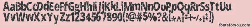 Fonte CrackedNarrow – fontes pretas em um fundo rosa