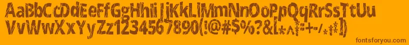 CrackedNarrow-fontti – ruskeat fontit oranssilla taustalla