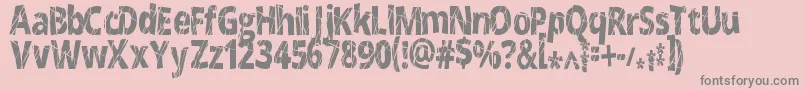 フォントCrackedNarrow – ピンクの背景に灰色の文字