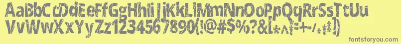 CrackedNarrow Font – Gray Fonts on Yellow Background