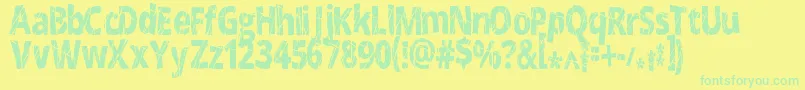 Шрифт CrackedNarrow – зелёные шрифты на жёлтом фоне