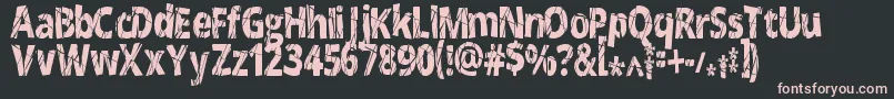 CrackedNarrow-Schriftart – Rosa Schriften auf schwarzem Hintergrund