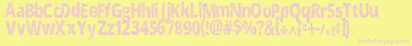 Police CrackedNarrow – polices roses sur fond jaune