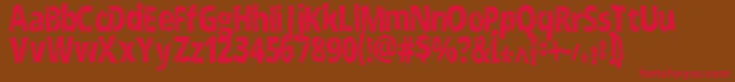 CrackedNarrow-Schriftart – Rote Schriften auf braunem Hintergrund