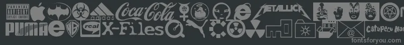 Шрифт FamousLogos – серые шрифты на чёрном фоне