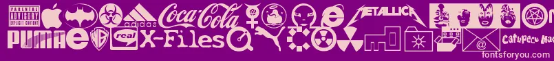 FamousLogos Font – Pink Fonts on Purple Background