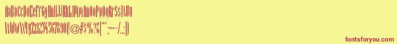 Fonte Arcadialtstd – fontes vermelhas em um fundo amarelo