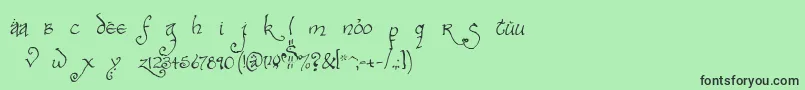 フォントBilboHandBoldBold – 緑の背景に黒い文字