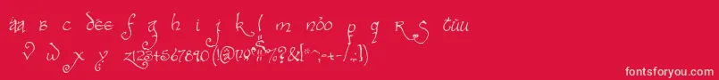フォントBilboHandBoldBold – 赤い背景にピンクのフォント