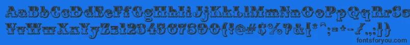 MontiDecorB Font – Black Fonts on Blue Background