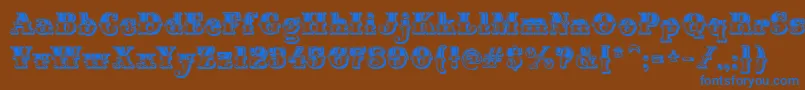 フォントMontiDecorB – 茶色の背景に青い文字