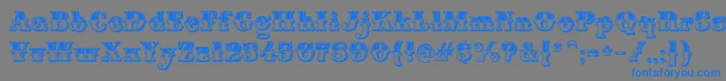 MontiDecorB Font – Blue Fonts on Gray Background