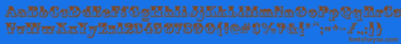 Police MontiDecorB – polices brunes sur fond bleu
