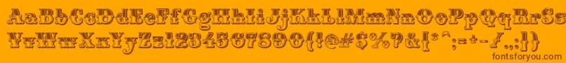 MontiDecorB Font – Brown Fonts on Orange Background