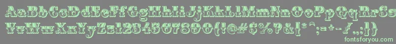 フォントMontiDecorB – 灰色の背景に緑のフォント