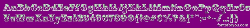 MontiDecorB Font – Green Fonts on Purple Background