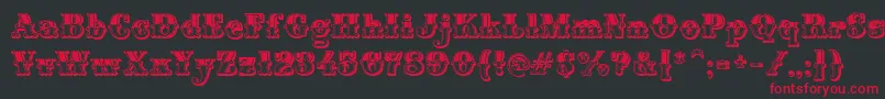 フォントMontiDecorB – 黒い背景に赤い文字
