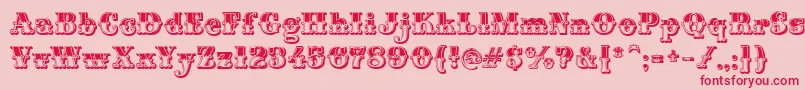 MontiDecorB Font – Red Fonts on Pink Background