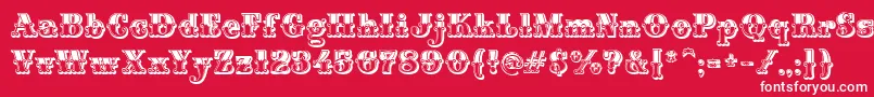 フォントMontiDecorB – 赤い背景に白い文字