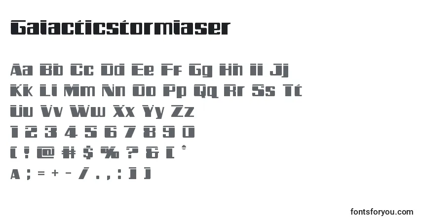 A fonte Galacticstormlaser – alfabeto, números, caracteres especiais
