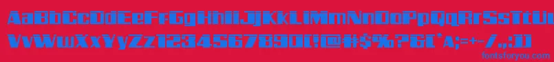 Galacticstormlaser-Schriftart – Blaue Schriften auf rotem Hintergrund
