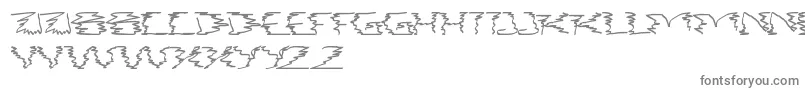 フォントSmokeOnTheWater – 白い背景に灰色の文字