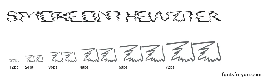 Размеры шрифта SmokeOnTheWater (92147)