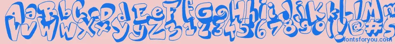 WorldBlackShadow Font – Blue Fonts on Pink Background