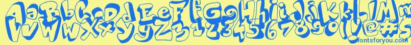 WorldBlackShadow Font – Blue Fonts on Yellow Background