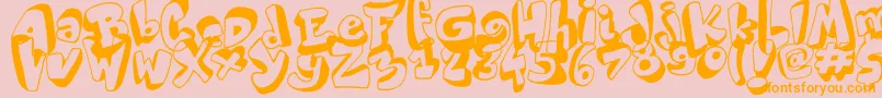 WorldBlackShadow Font – Orange Fonts on Pink Background