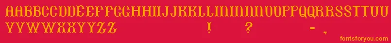フォントBeansfont – 赤い背景にオレンジの文字