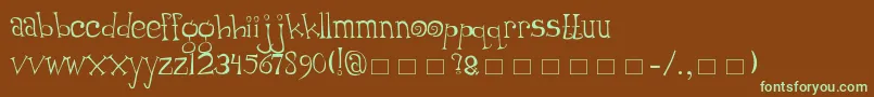Шрифт Thumping – зелёные шрифты на коричневом фоне