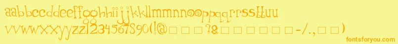 Thumping Font – Orange Fonts on Yellow Background