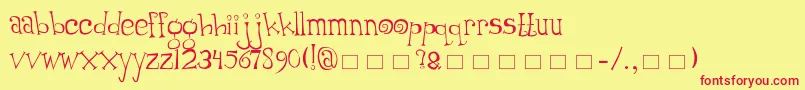 Thumping Font – Red Fonts on Yellow Background