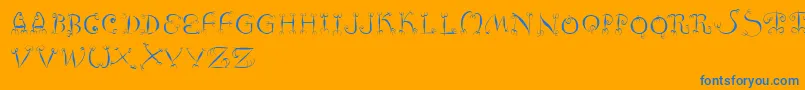 Fishhooks Font – Blue Fonts on Orange Background