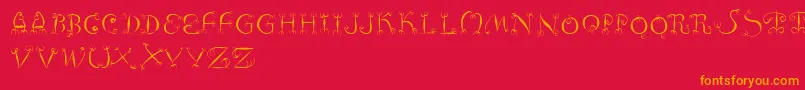 Fishhooks Font – Orange Fonts on Red Background