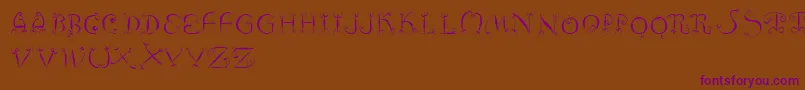 Fishhooks Font – Purple Fonts on Brown Background