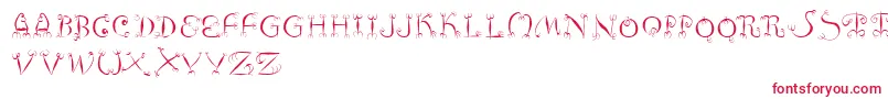 Fishhooks-Schriftart – Rote Schriften auf weißem Hintergrund